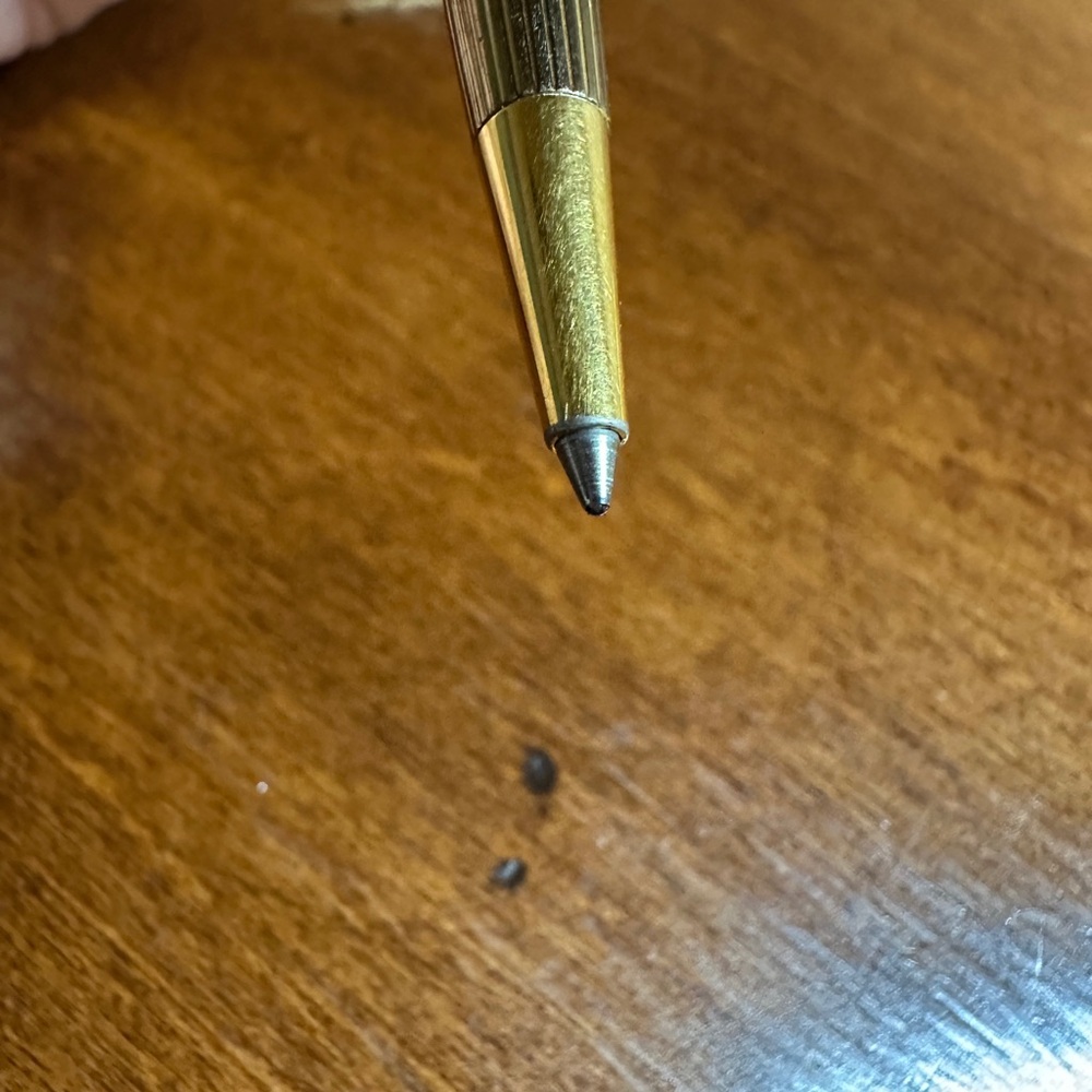 Parker Insignia Prestige Ballpoint Pen Gold Plated Ribbed Cicele Pattern - Picture 6 of 11